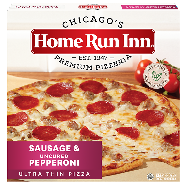 Home Run Inn Sausage & Pepperoni Ultra Thin Pizza Box