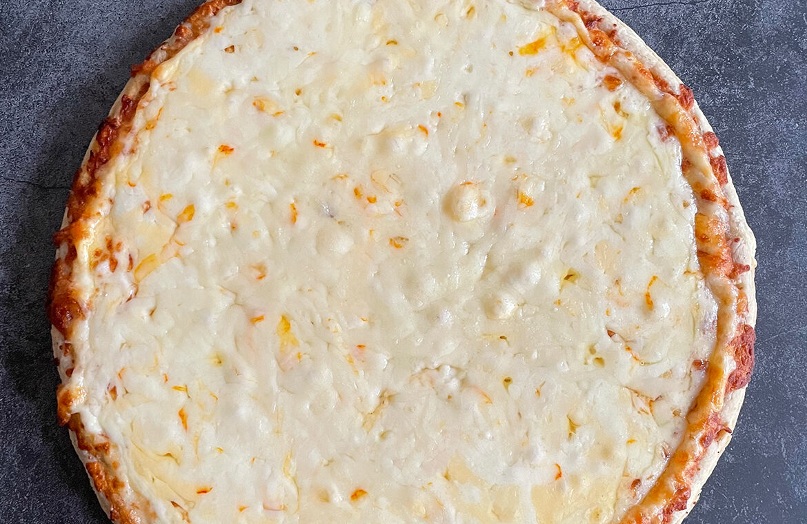 Pizza loaded with cheese