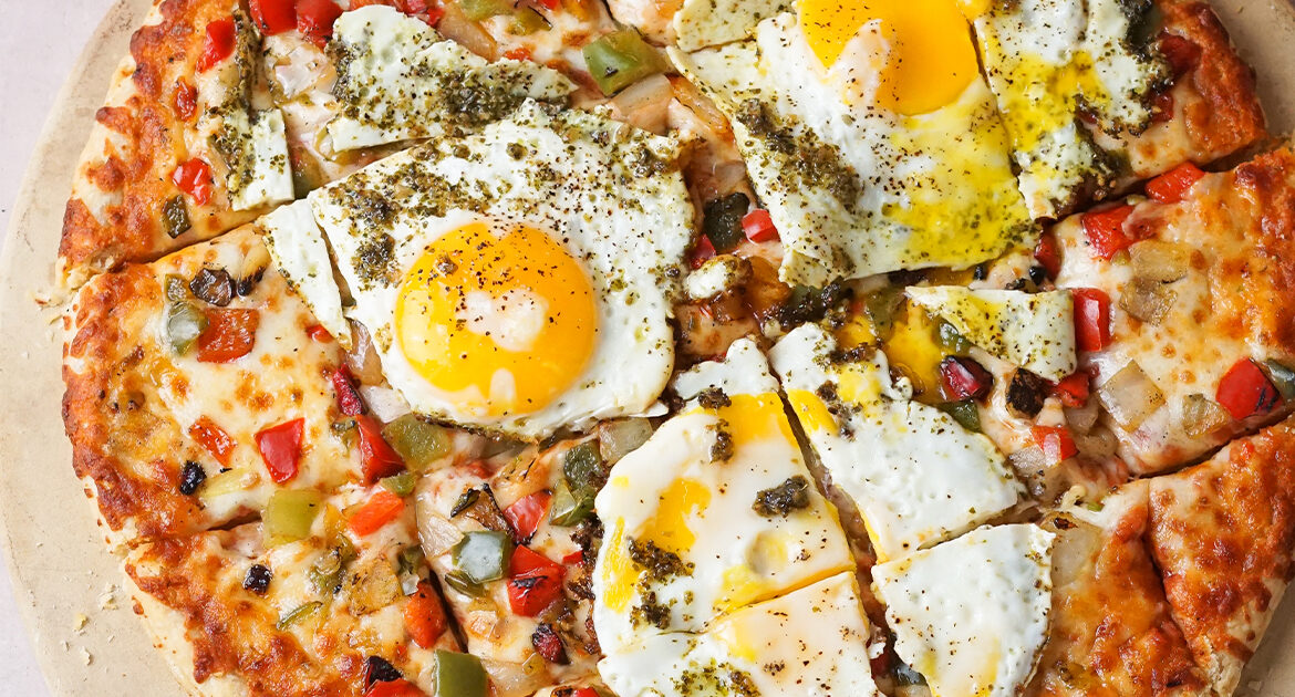 Pesto Egg Pizza Recipe | Home Run Inn Pizza