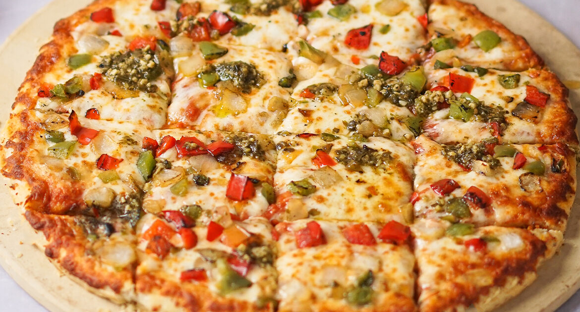 Veggie Lover’s with Pesto Pizza Recipe | Home Run Inn Pizza