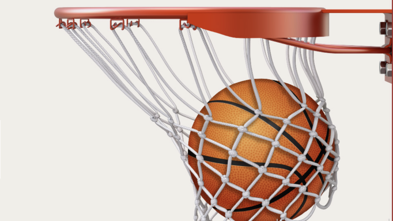 basketball in the hoop infographic