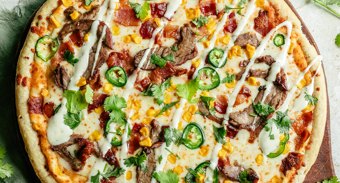 Steak, Corn, Bacon & Jalapeño Pizza Recipe | Home Run Inn Pizza