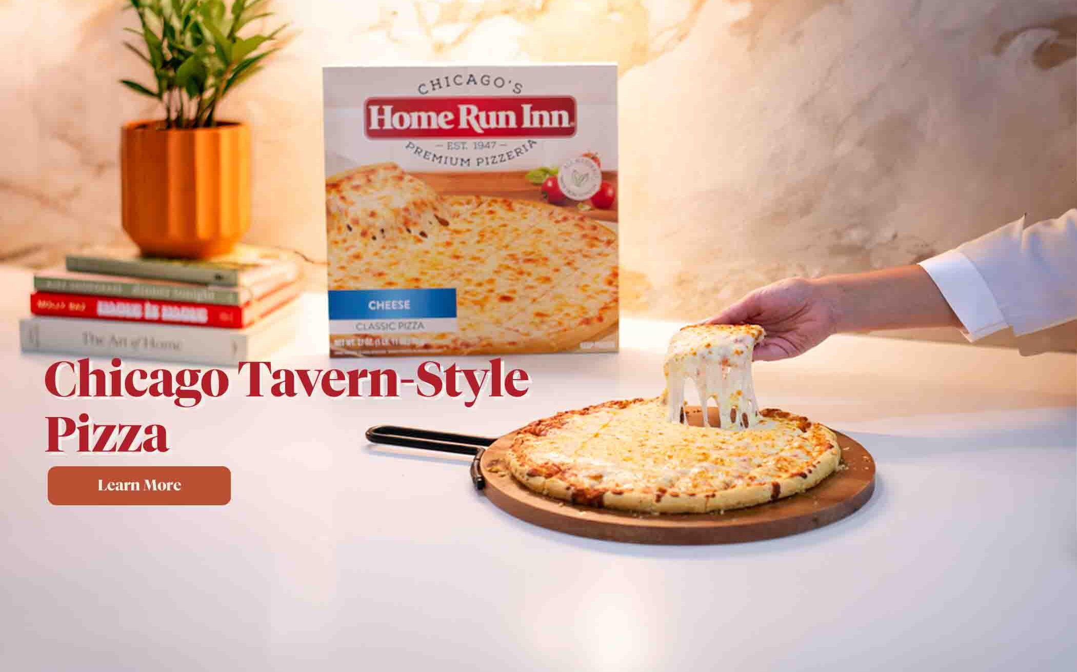 Cheese Pizza having a slice pulled with a cheese pull and a cheese pizza variety box